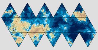 Gnomonic icosahedron projection